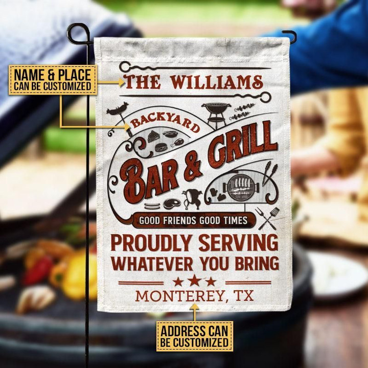 Personalized Grilling Proudly Serving You Bring Customized Flag