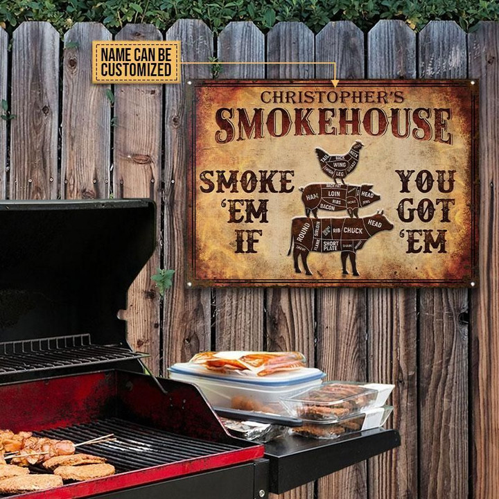 Personalized BBQ Smoke Customized Classic Metal Signs