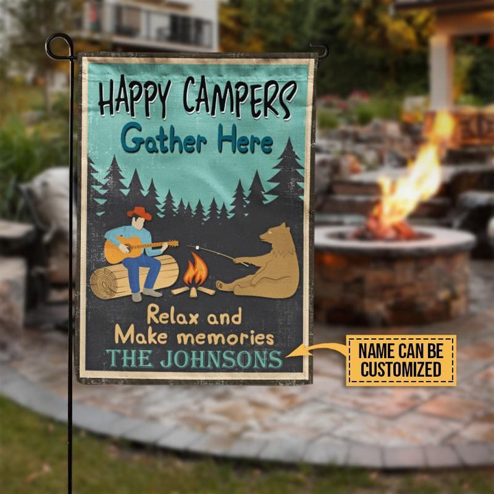 Personalized Camping Happy Campers Customized Flag
