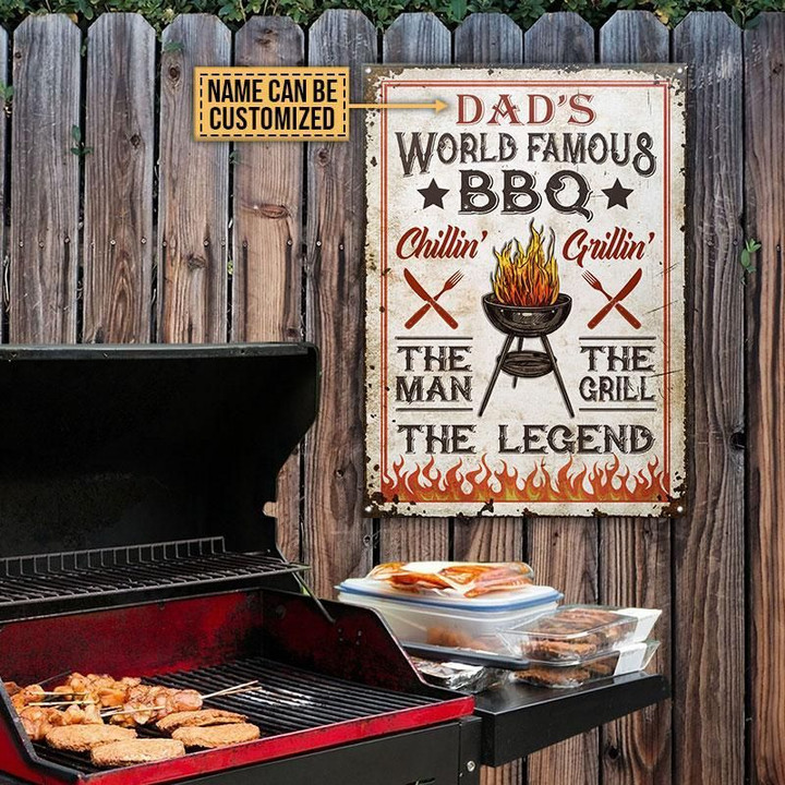 Personalized BBQ World Famous Customized Classic Metal Signs