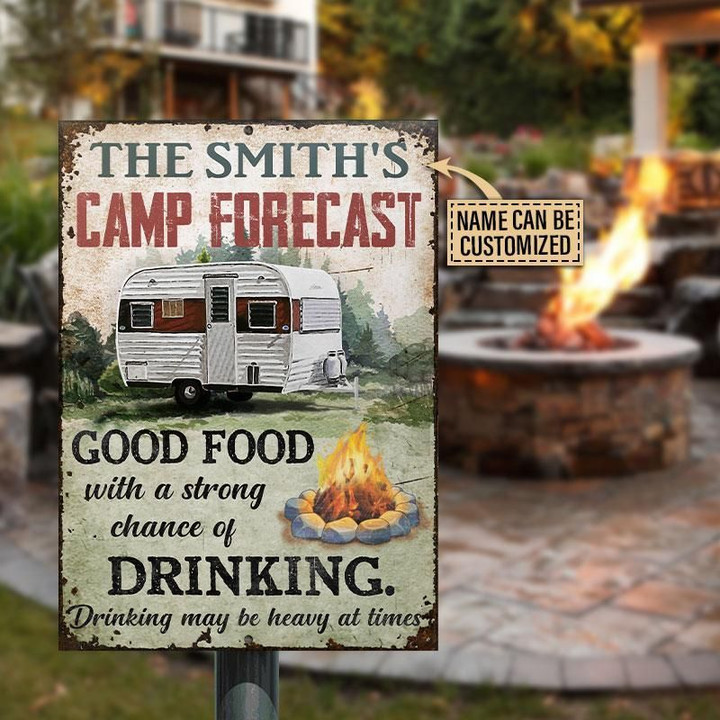 Personalized Camping Forecast Customized Classic Metal Signs