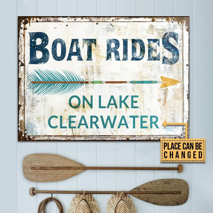 Personalized Boating Rides On Lake Customized Classic Metal Signs