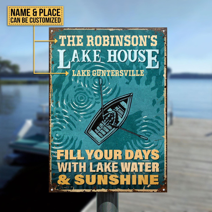 Personalized Boating Lake House Fill Your Day Customized Classic Metal Signs