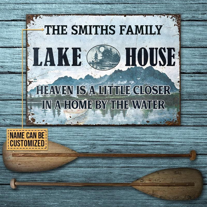 Personalized Lake House By The Water Customized Classic Metal Signs