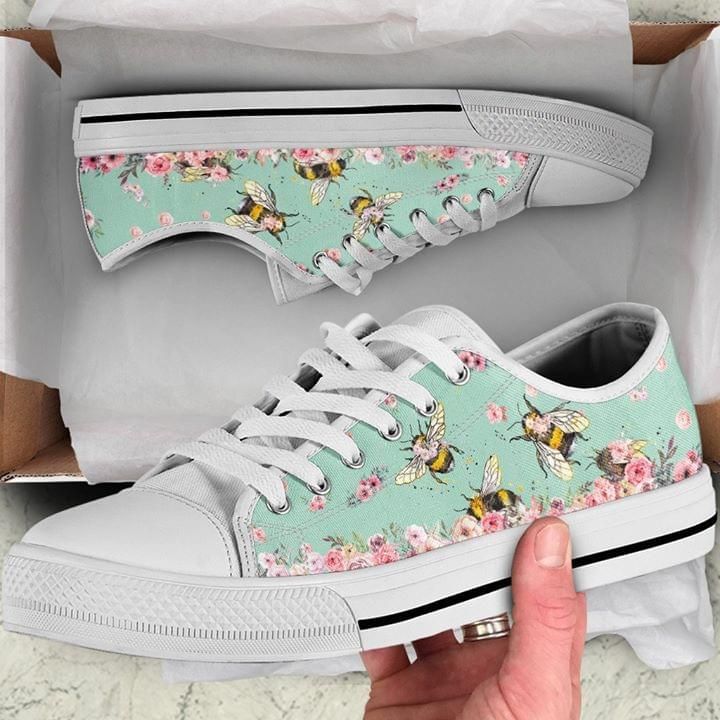 Bee Flowers Low Top Shoes PANLTS0047