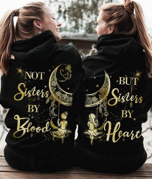Golden Moon Couple 3D Hoodie Sisters By Heart