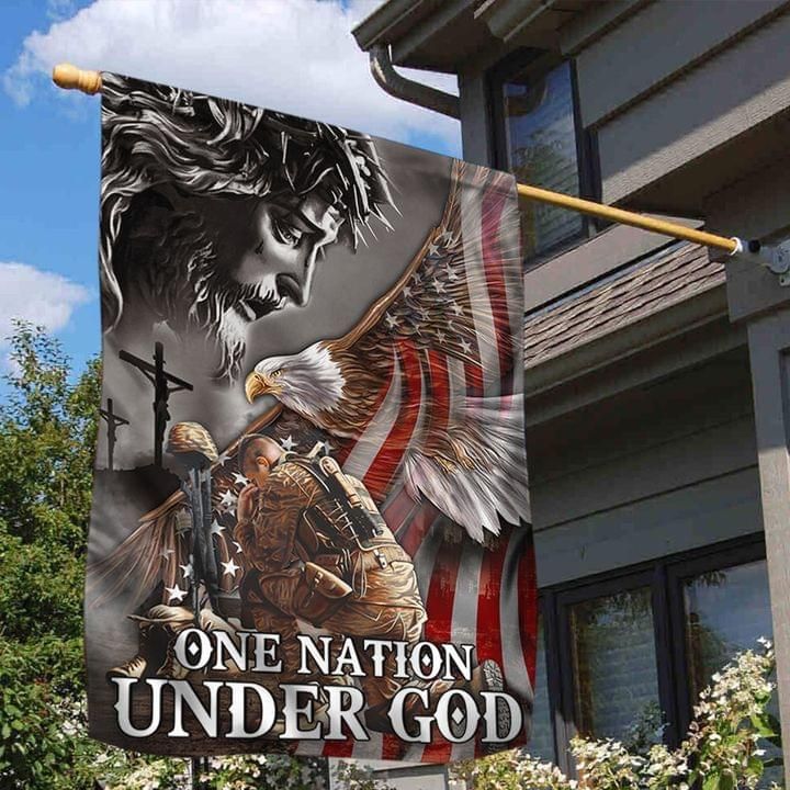 Jesus Christian Eagle Warrior Flag One Nation Under God