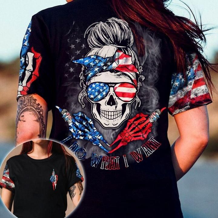 Skull American 3D Tshirt I Do What I Want PAN3TS0018