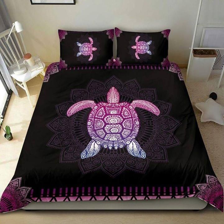 Turtle Mandala Purple Bedding Set