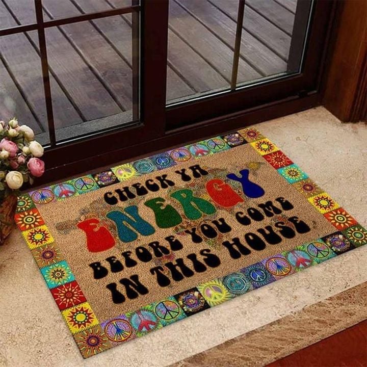 Hippie Life Doormat Check Ya Energy Before You Come PANDM0014