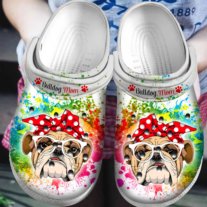 Bulldog Mom Crocs Classic Clogs Shoes Mother's Day Gift