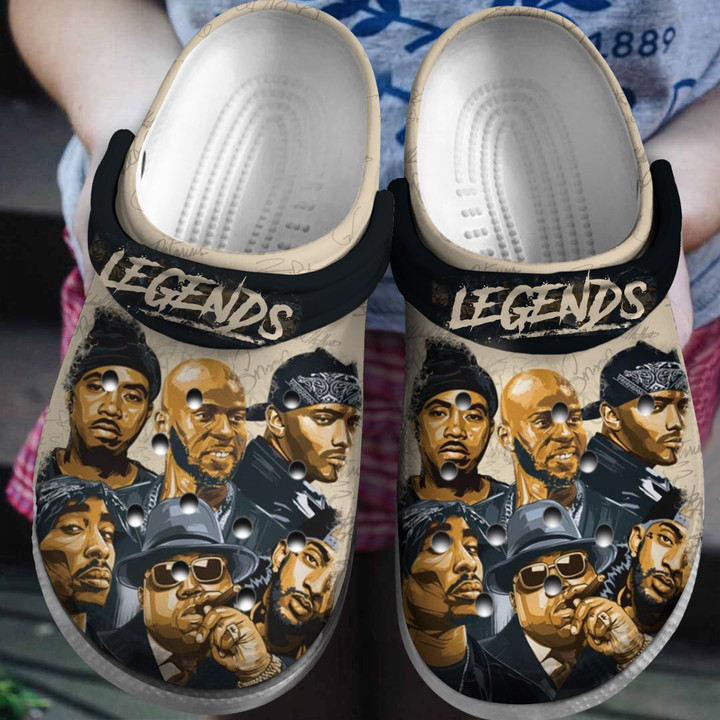 Black African American Hiphop Legends Crocs Classic Clogs Shoes PANCR1175