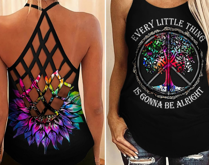 Every Little Thing Is Gonna Be Alright Criss Cross Tank Top