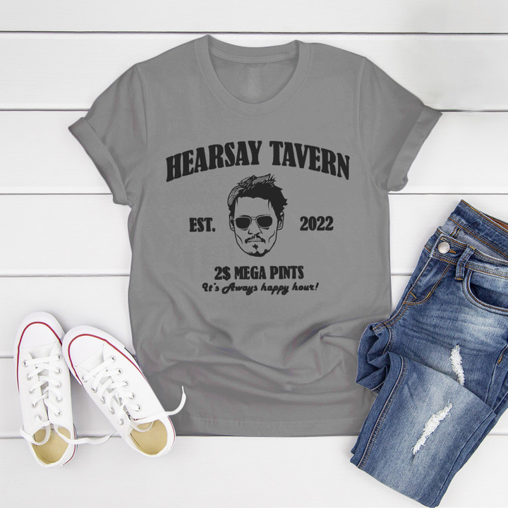 Johnny Depp Hearsay Happy Hour Anytime Funny Mega Pint T-Shirt