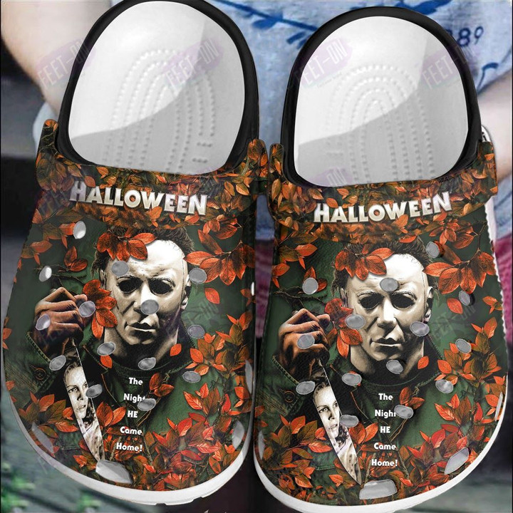 The Night He Come Home Michael Myers Horror Movie Halloween Crocs Classic Clogs Shoes PANCR1137