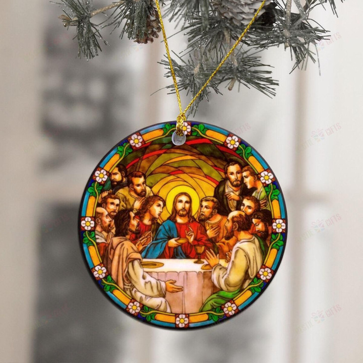 Love Jesus Round Ceramic Ornament