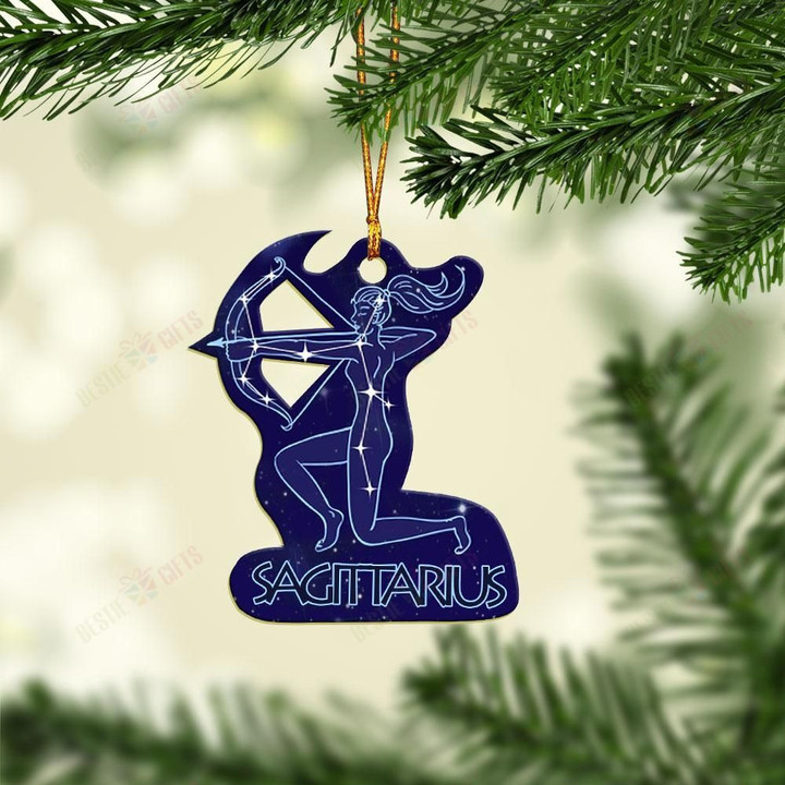 Love Zodiac Sagittarius Christmas Mica Ornament