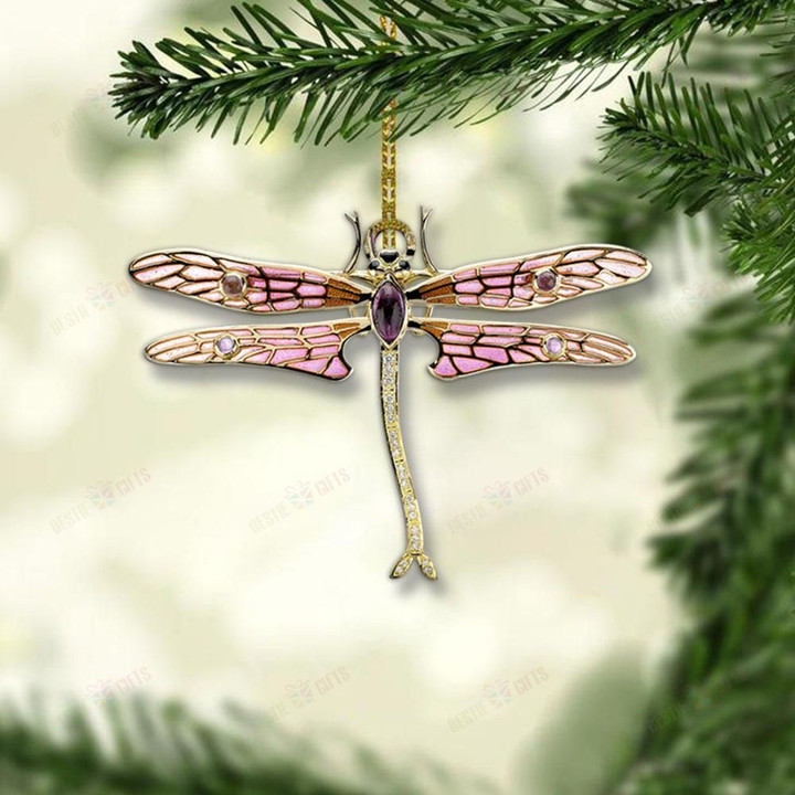 Love Dragonfly Christmas Mica Ornament