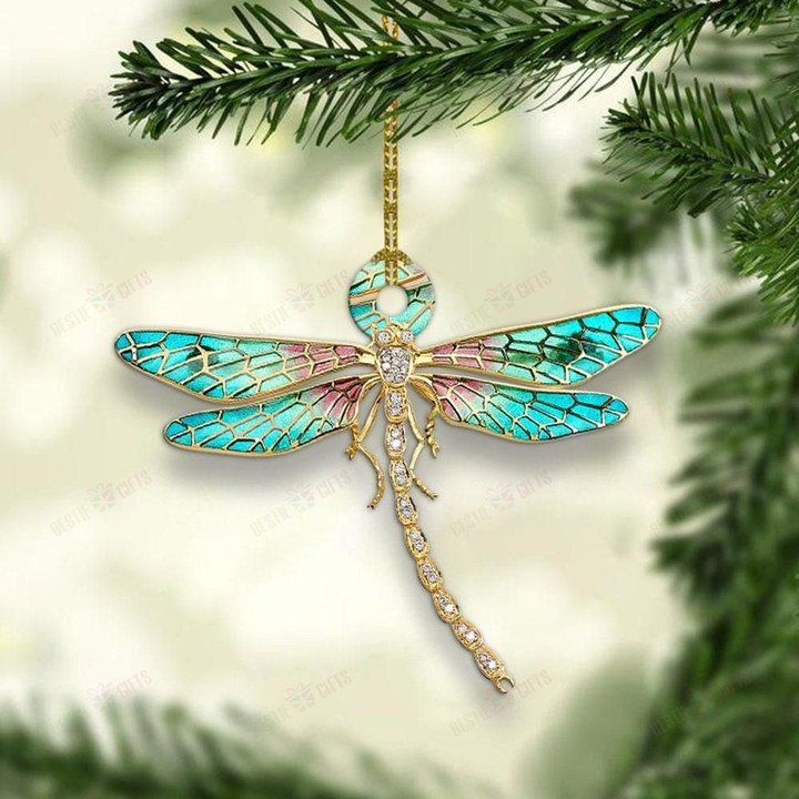 Love Dragonfly Christmas Mica Ornament P303 PANORPG0105