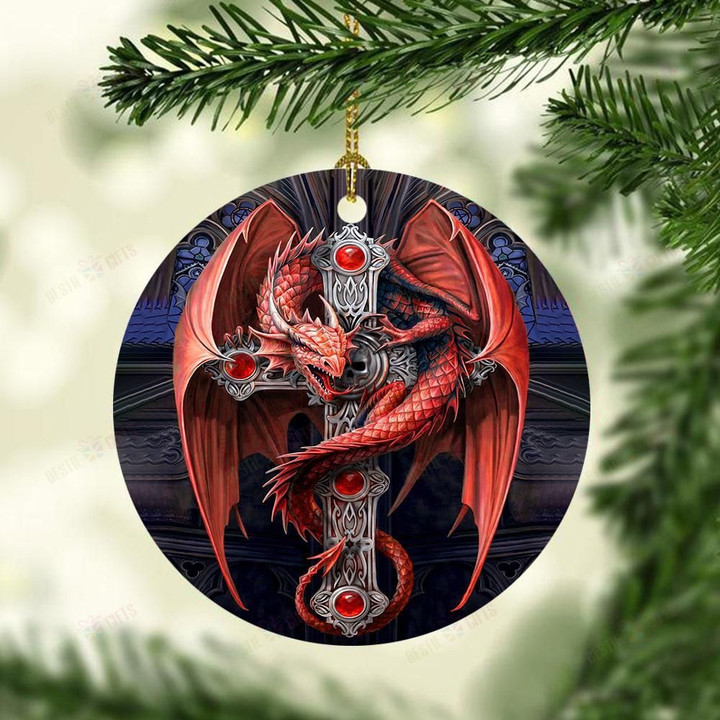 Dragon Lover Round Ceramic Ornament