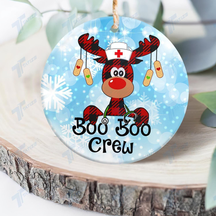 Christmas Nurse Boo Boo Crew Ornament