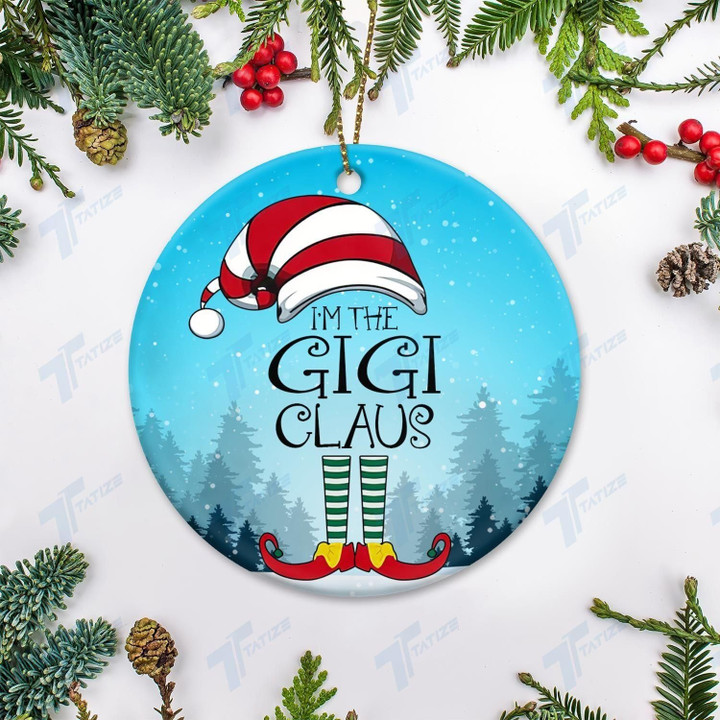 Christmas I'm Gigi Claus Circle Ornament \