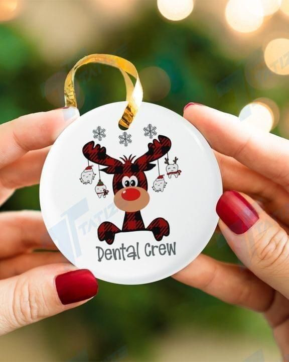 Reindeer Dental Crew Circle Ornament
