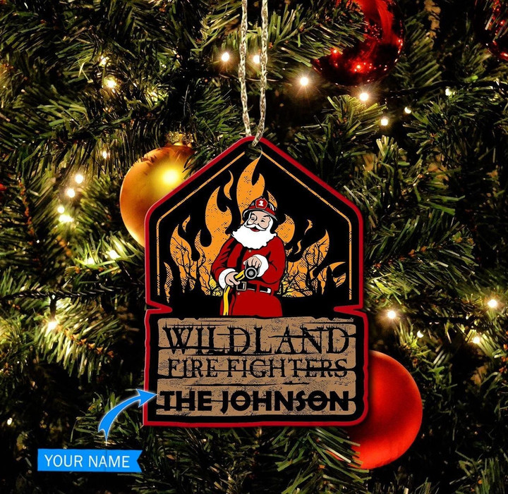 Wildland Firefighter - Merry Christmas Personalized Ornament