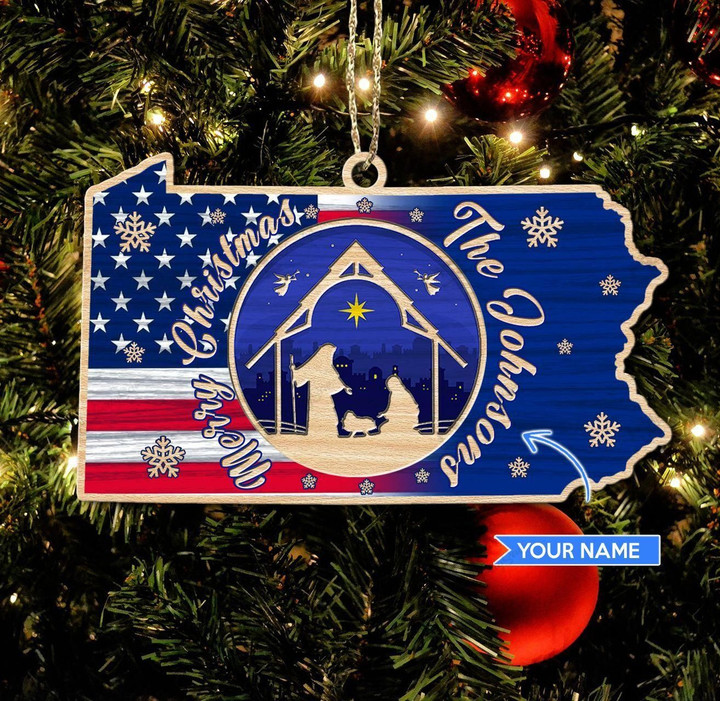 Jesus Pennsylvania - Merry Christmas Personalized Ornament