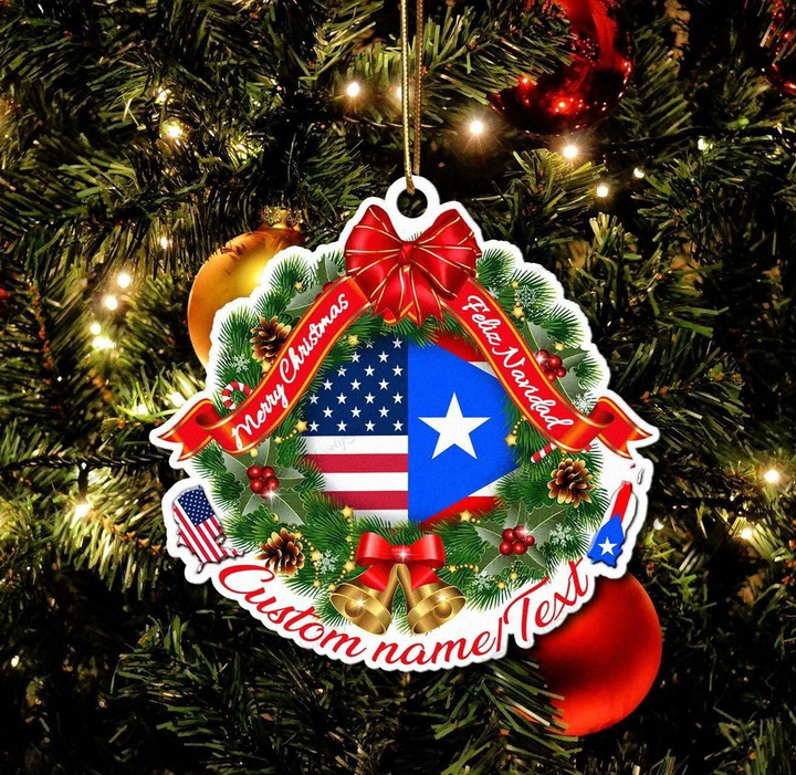 America & Puerto Rico Personalized Ornament