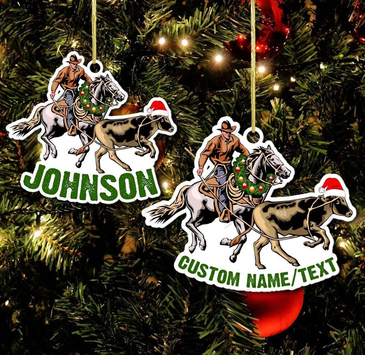Personalized Calf Roping Ornament