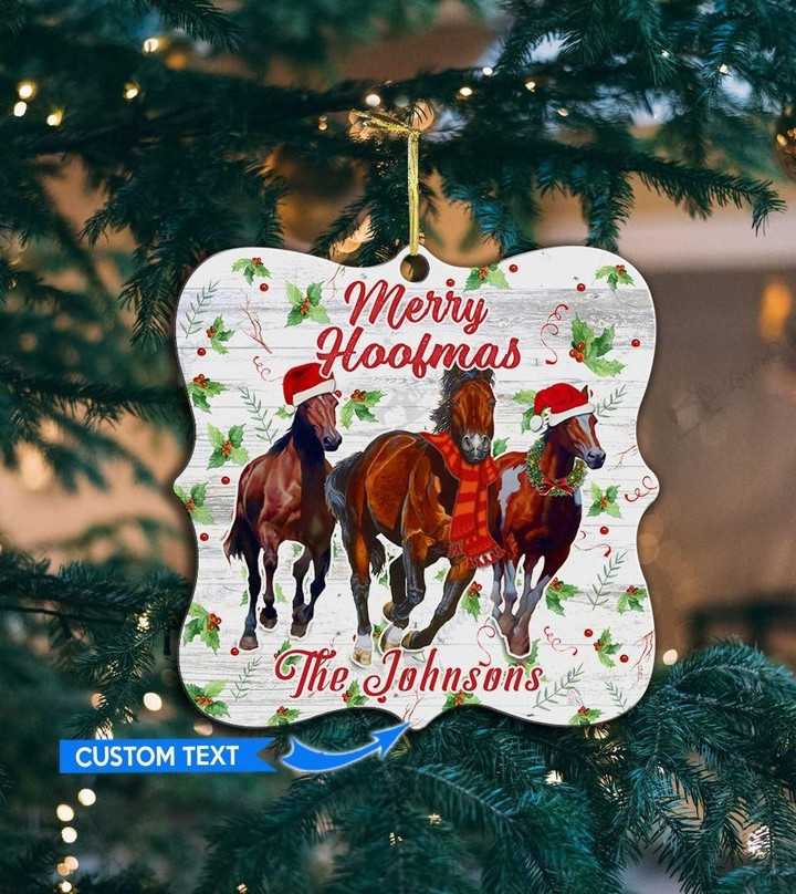 Merry Hoofmas-Horses Personalized Ornament