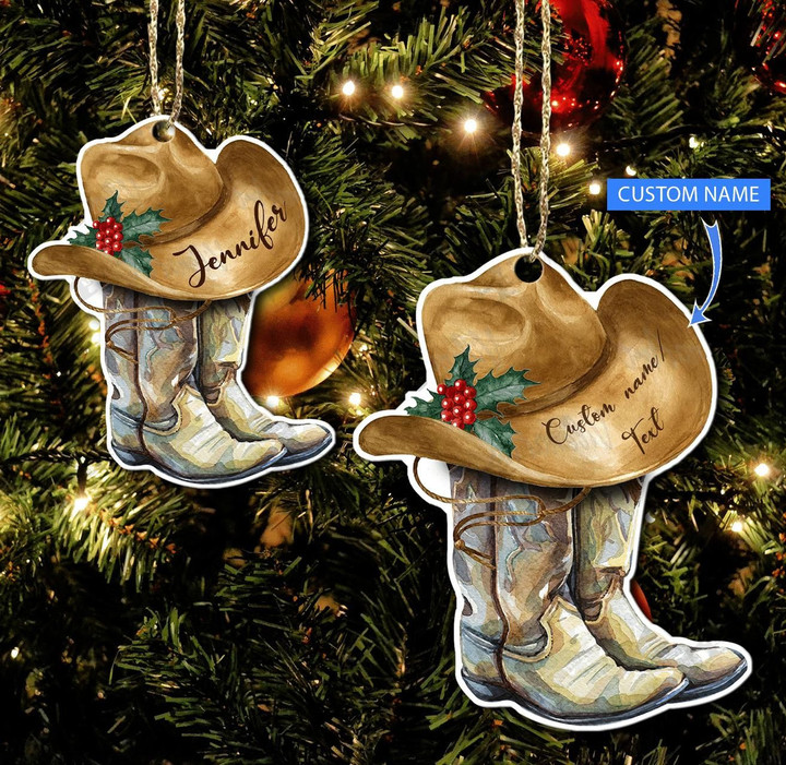 Cowboy Boots Personalized Ornament
