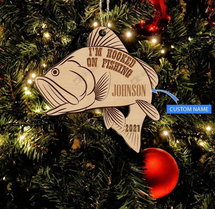 I Am Hooked On Fishing Personalized Ornament