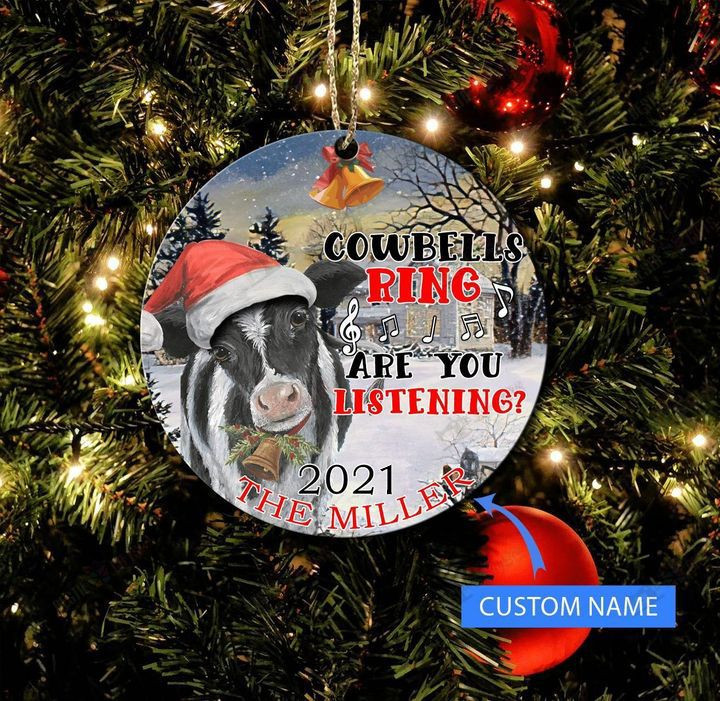 Cowbells Ring Personalized Ornament