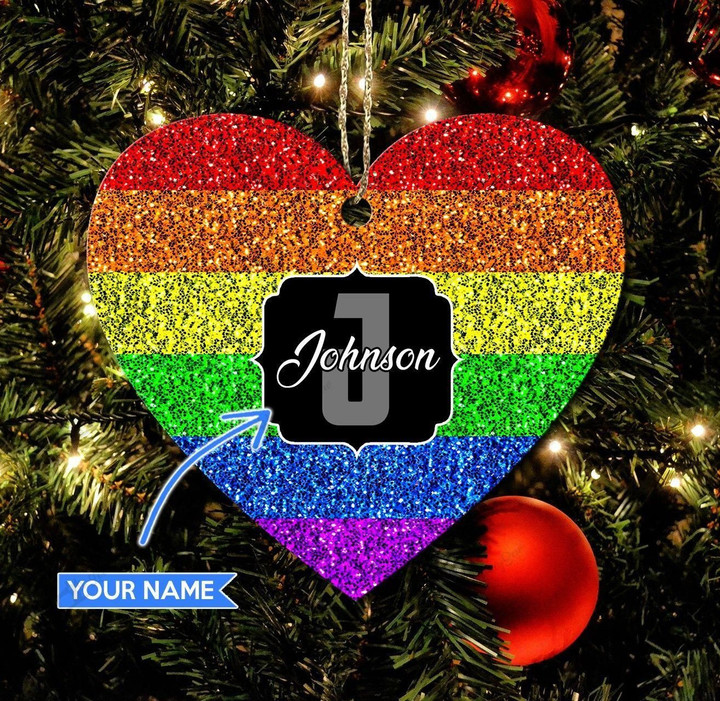 Personalized LGBT Merry Christmas Ornament