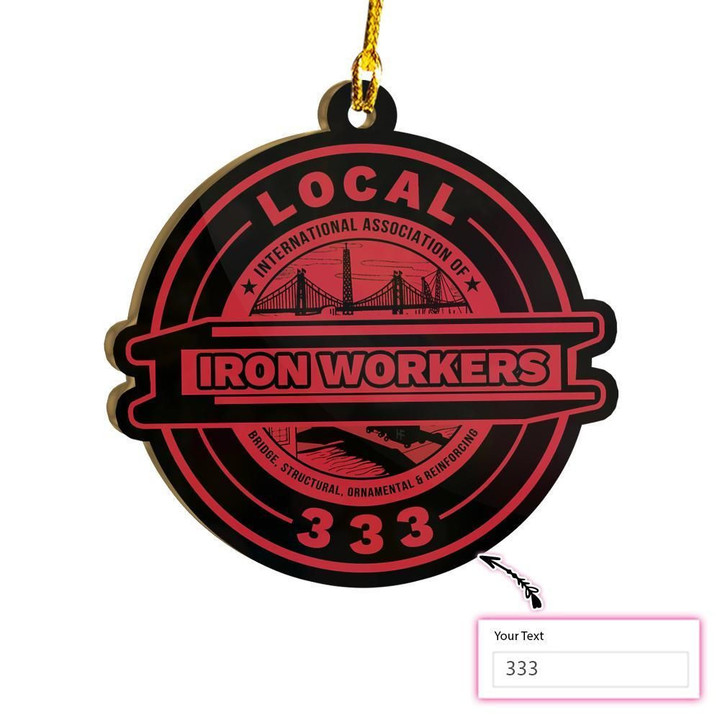 Personalized Local Ironworker V2 Custom Ornament