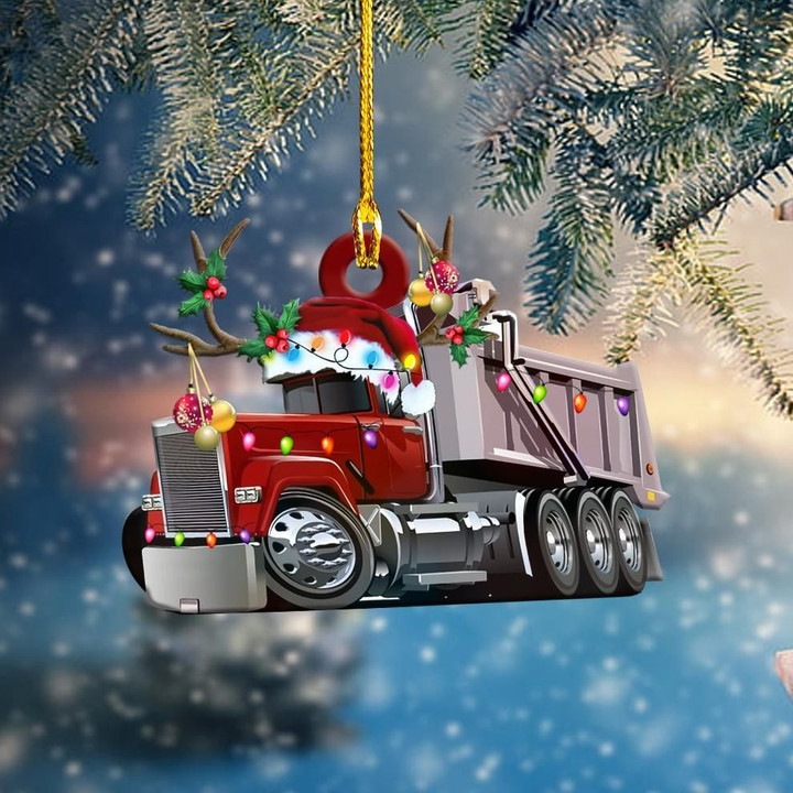Dump Truck Christmas Light Shape Ornament PANORN0025