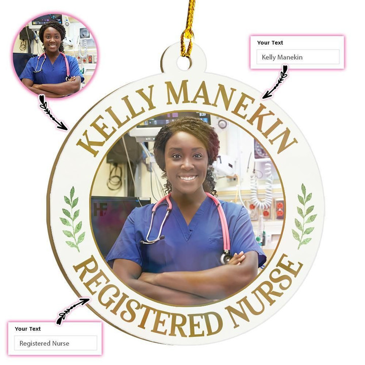Personalized Nurse Photo Custom Ornament