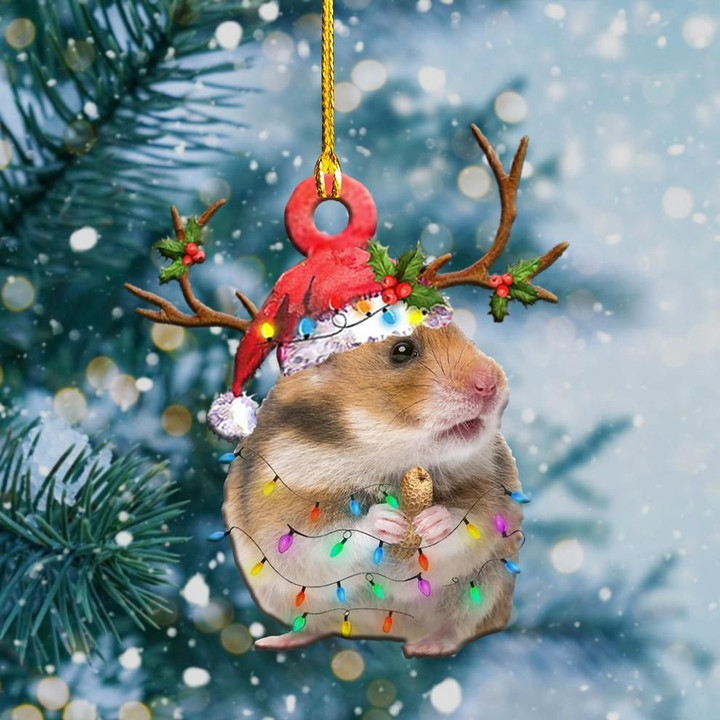 Hamster Christmas Light Shape Ornament PANORPG0022