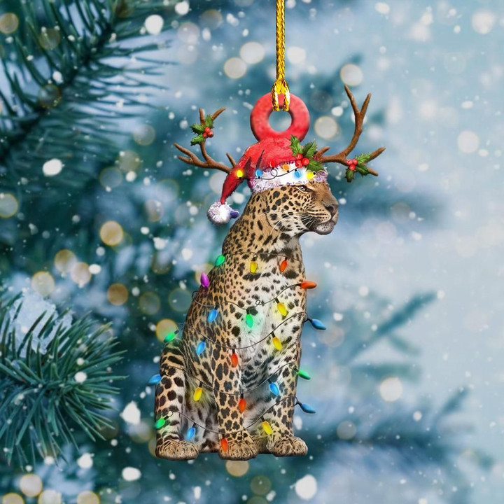 Leopard Christmas Light Shape Ornament