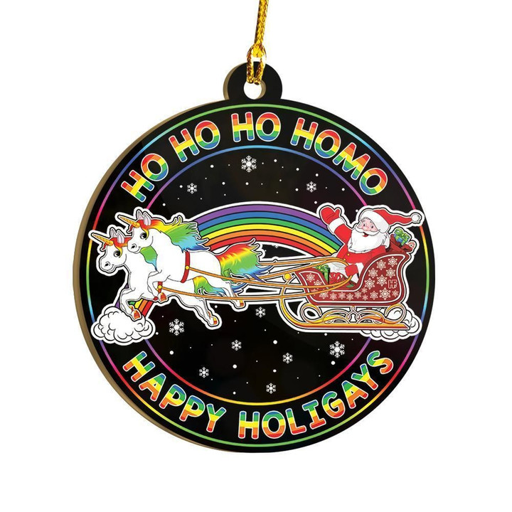 LGBT Ho Ho Ho Ho Ho Happy Holigays Ornament