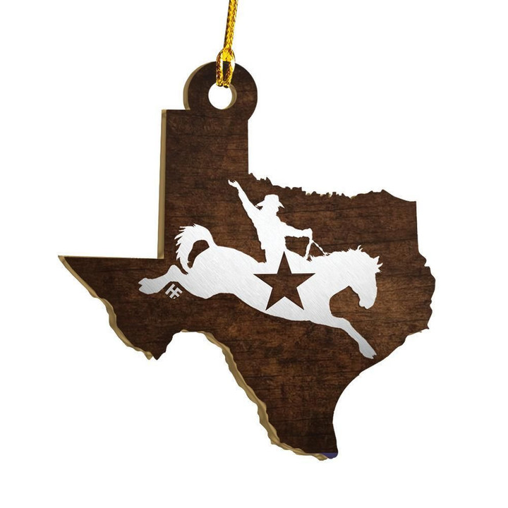 Texas Western Rodeo Bronco Rider Riding 2 Ornament