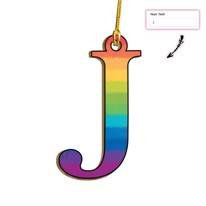 Rainbow Infinity Symbol Autism Puzzle Pieces Letter Custom Ornament