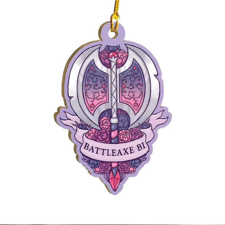 LGBT Battleaxe Bisexual Ornament