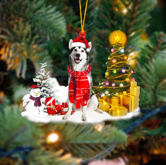 Alaskan Malamute Christmas Ornament