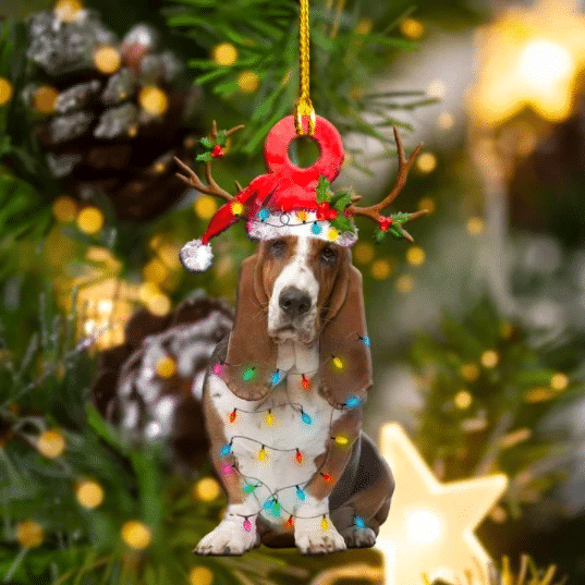 Basset Hounds Christmas Ornament