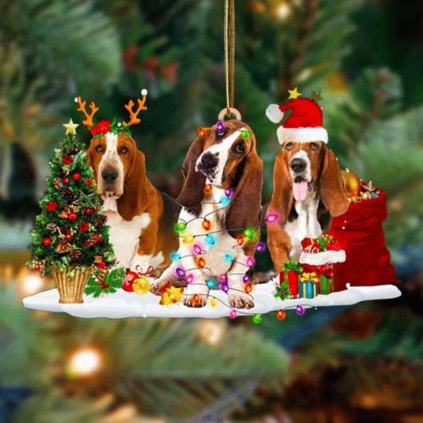 Basset Hound Christmas Ornament 2