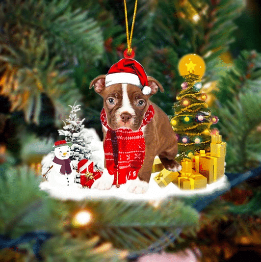 Boston Terrier Christmas Ornament 6