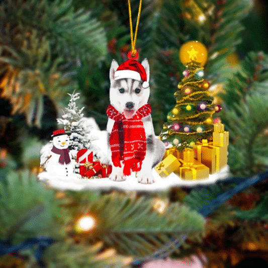 Husky Christmas Ornament 3